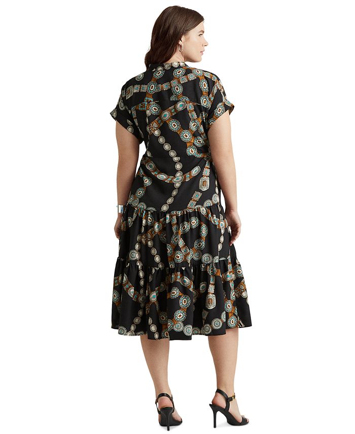 Lauren Ralph Lauren PlusSize BeltPrint Crepe Shirtdress & Reviews