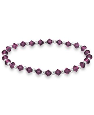 Macy's - Swarovski Crystal Beaded Stretch Bracelet in Sterling Silver