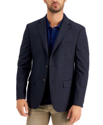 tommy hilfiger brown plaid slim fit sport coat