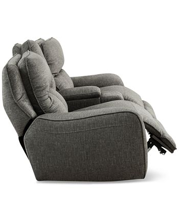 Furniture - Terrine 3-Pc. Fabric Sofa with 2 Power Motion Recliners and 1 USB Console