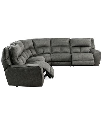 Furniture - Terrine 5-Pc. Fabric Sectional with 2 Power Motion Recliners