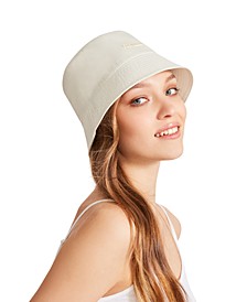 Women's Solid Satin-Lined Nylon Bucket Hat