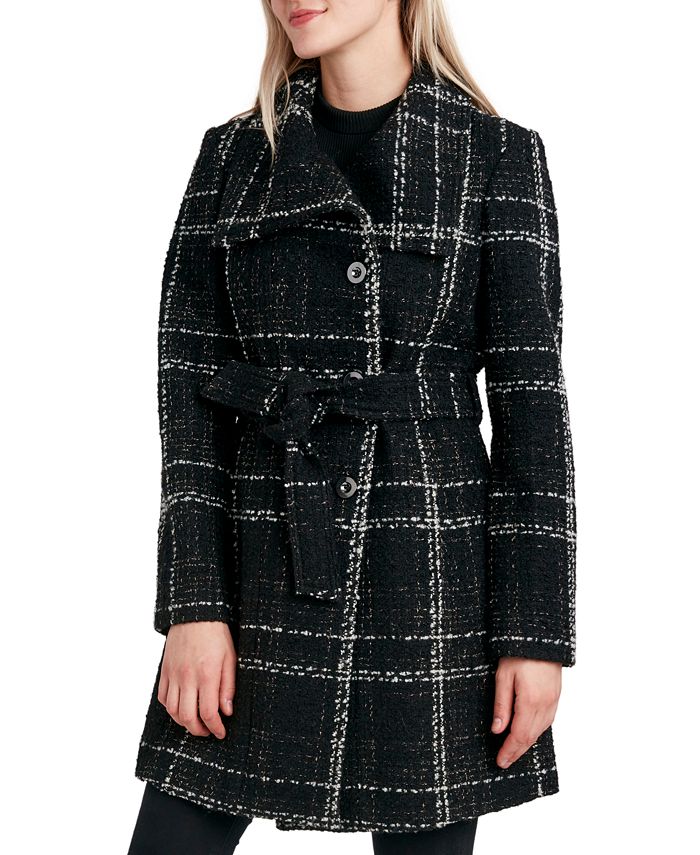 Laundry by Shelli Segal Women's Plaid Wrap Coat Macy's