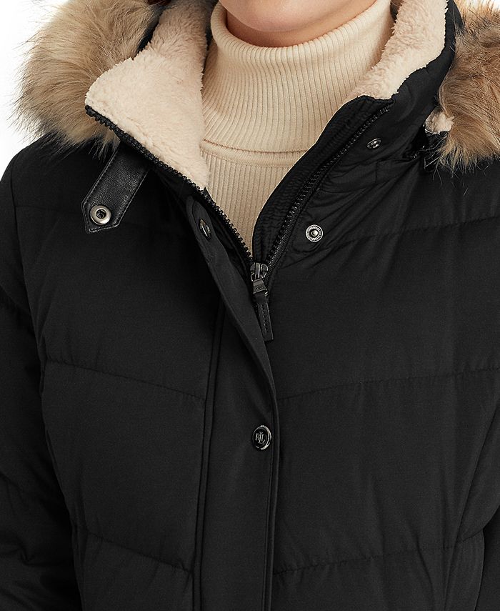 Lauren Ralph Lauren Women's FauxFurTrim Hooded Down Puffer Coat