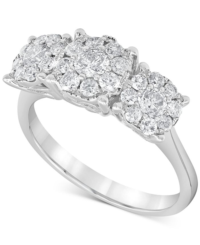 Macy's - Diamond Triple Halo Ring (1 ct. t.w.) in 10k White Gold