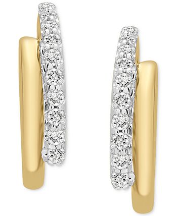 Wrapped - Diamond Huggie Hoop Earrings (1/10 ct. tw) in 14k Gold