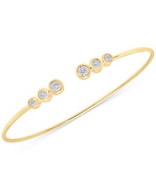 Diamond Bezel Cuff Bangle Bracelet (1/10 ct. t.w.) in 14k Gold, Created for Macy's