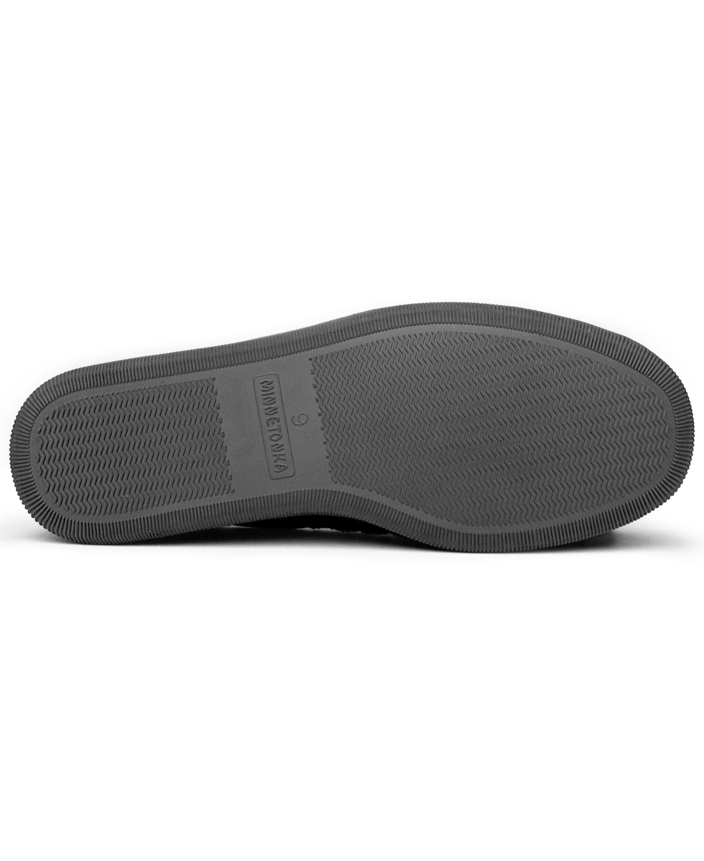 Мужские домашние тапочки Minnetonka с жёсткой подошвой и меховой подкладкой, цвет: Чёрный — фото 3