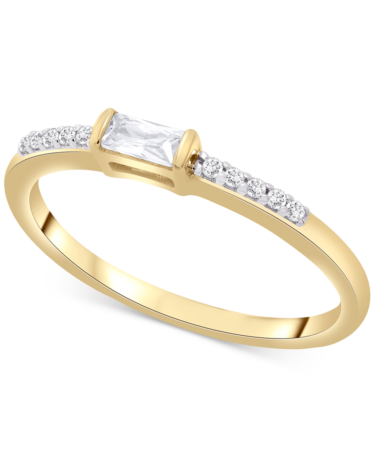 Certified Diamond Baguette Ring (1/6 ct. t.w.) in 14k Gold, Created for Macy's - Yellow Gold