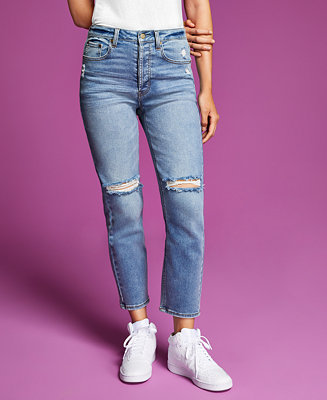 And Now This Women's High-Rise Vintage Straight-Leg Jeans With Destructed  Details - Macy's
