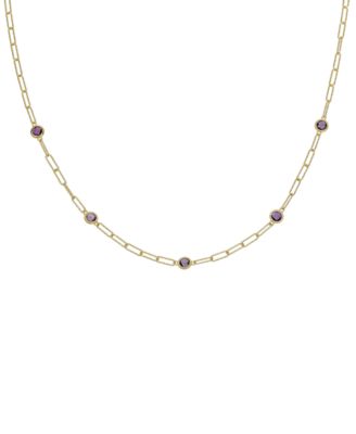 Swiss Blue Topaz Paperclip Link 18" Statement Necklace (4 ct. t.w.) in Sterling Silver (Also in Amethyst & Citrine)
