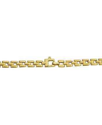 Macy's - Citrine (1-1/5 ct. t.w.) & White Topaz (1/20 ct. t.w.) Panther Link 17" Statement Necklace in 14k Gold-Plated Sterling Silver