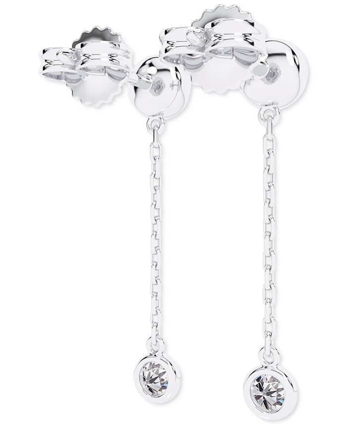 De Beers Forevermark - Diamond Bezel Chain Drop Earrings (3/8 ct. t.w.) in 14k White Gold