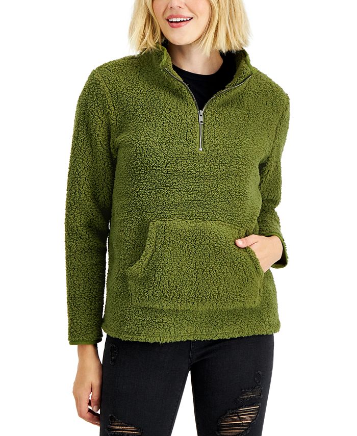 Style & Co Solid Half-Zip Fleece Pullover, Created for Macy's - Macy's