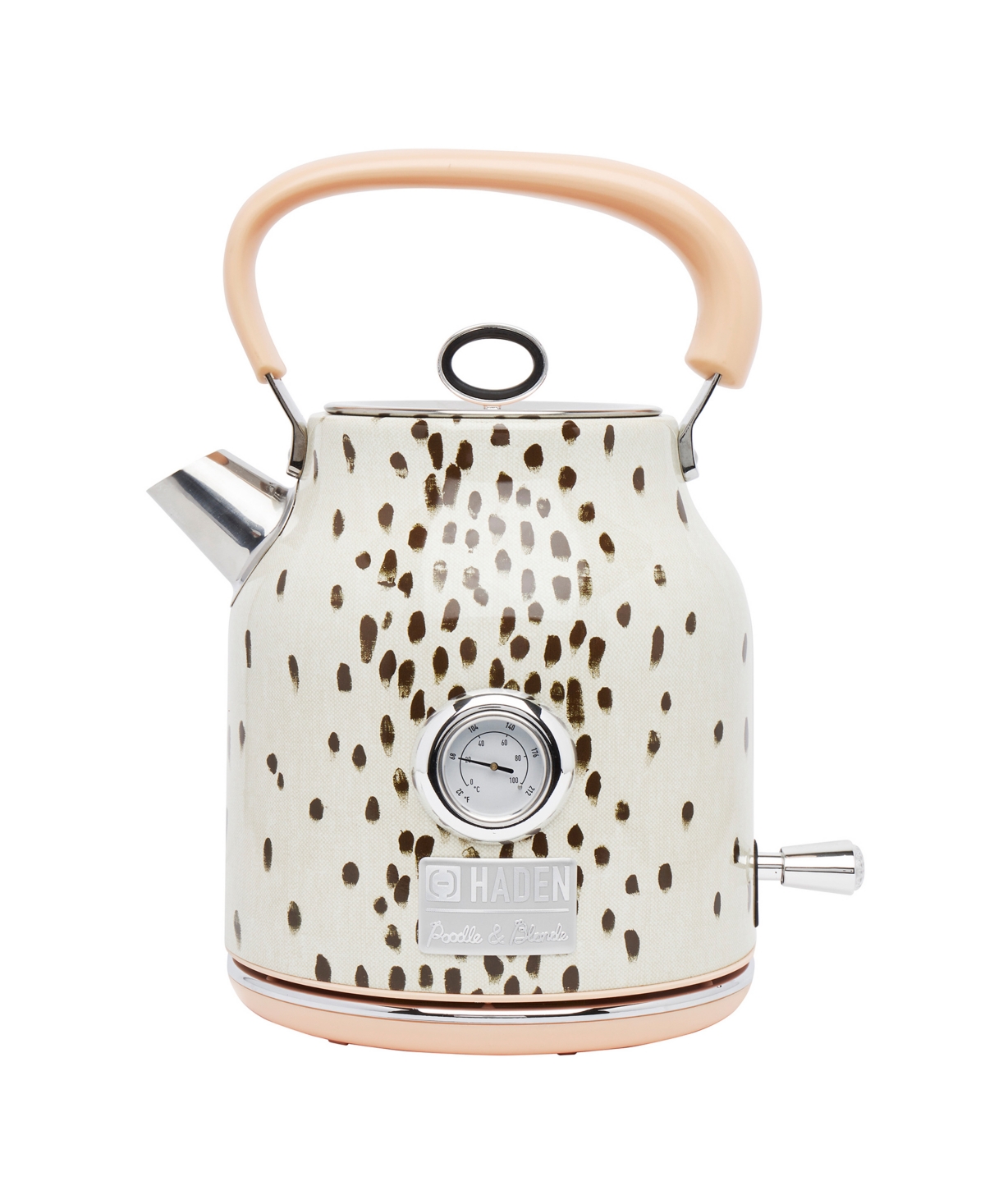 Haden Margate Poodle And Blonde 1.7 L- 7 Cup Cordless, Electric Kettle Bpa Free Auto-shut-off In White,brown Spots,pink