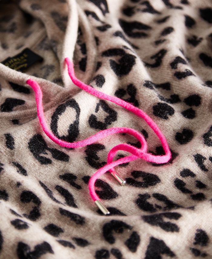 Charter Club Cashmere AnimalPrint Hoodie Sweater, Created for Macy's