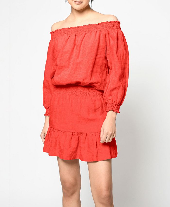 Nicole miller off best sale the shoulder dress