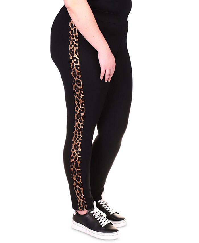 Woman's Pants MICHAEL Michael Kors Plus Size Cheetah Stripe Leggings