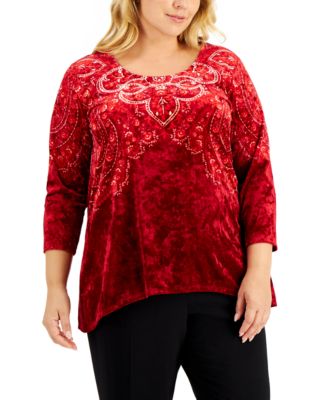 macys velvet tops