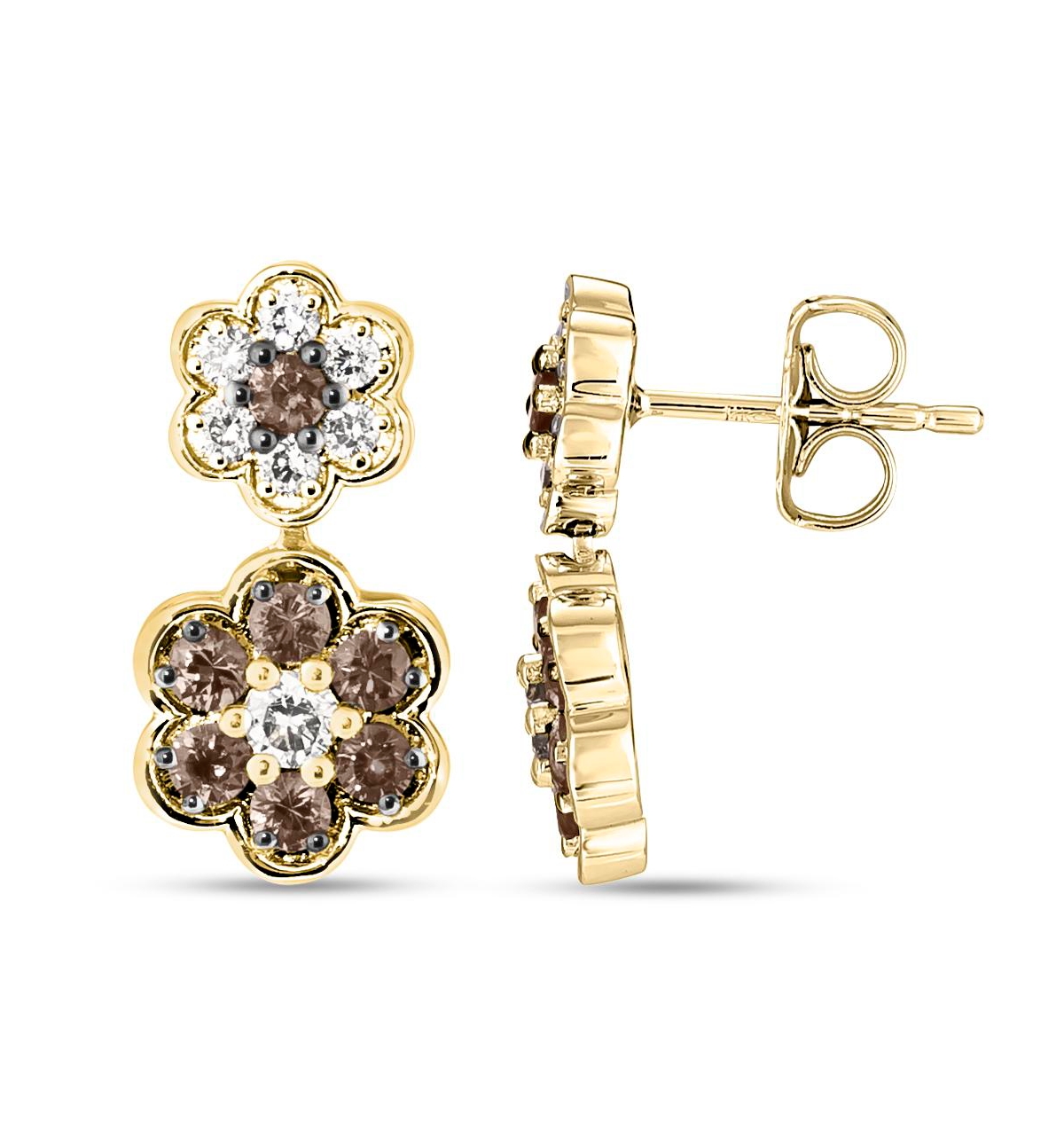 Le Vian Chocolate Diamond & Vanilla Diamond (7/8 ct. t.w.) Drop Earrings in 14k Rose, Yellow or White Gold