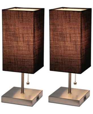 Petite Stick Lamp with USB Charging Port, Set of 2
