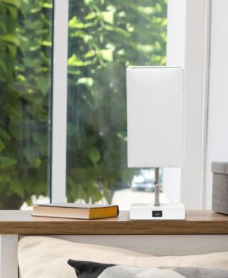 Petite Stick Lamp with USB Charging Port and Shade