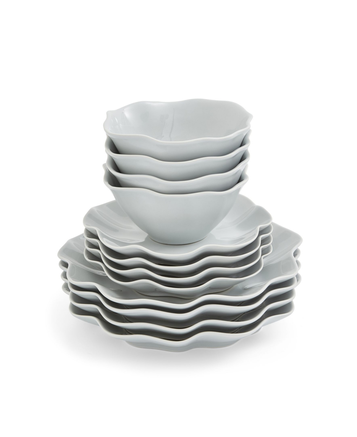 Sophie Conran Floret 12 Piece Dinnerware Set, Service for 4 - Gray