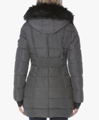 Nautica Girls' Chipie Faux Fur Jacket - Hooded Lightweight Coat With Full Zip