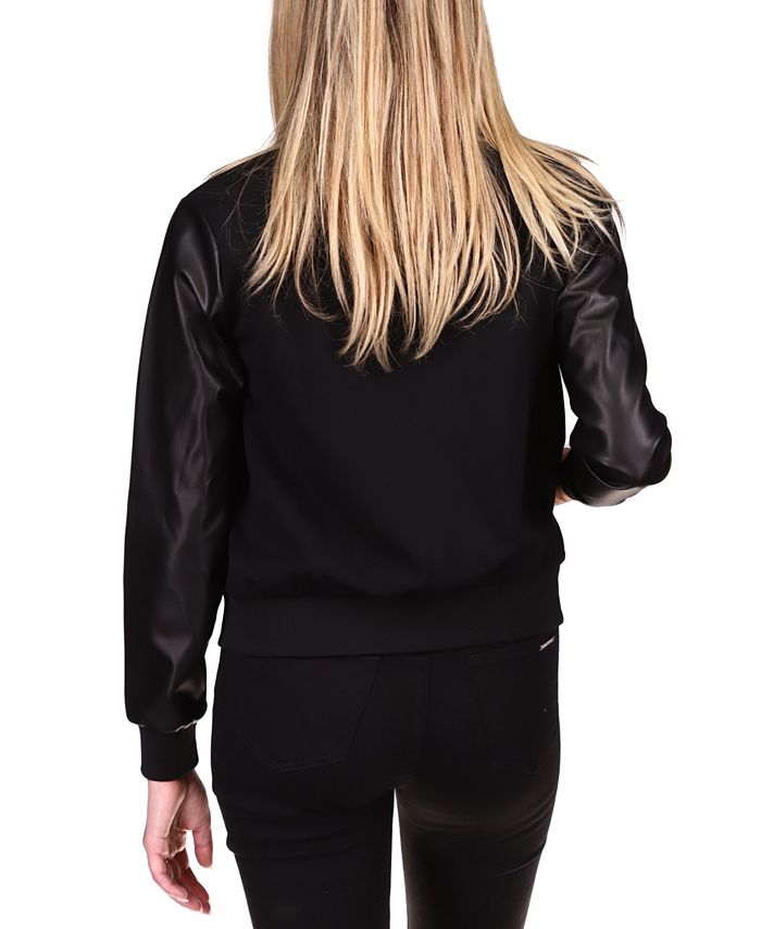 Michael Kors Women's MixedMedia Bomber Jacket Macy's