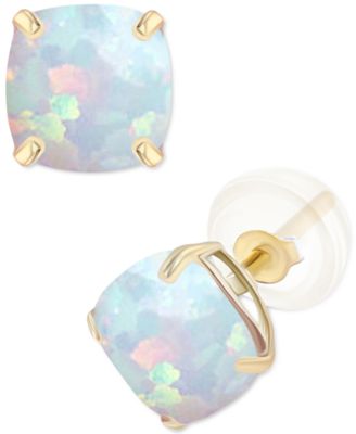 Lab-Grown Opal Stud Earrings (3/4 ct. t.w.) in Sterling Silver
