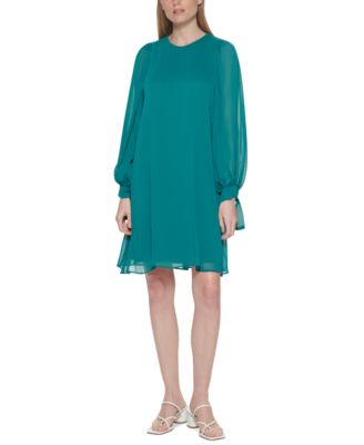 Calvin Klein - Blouson-Sleeve Trapeze Dress
