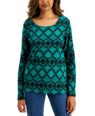 Karen Scott - Snowflake-Print Top, Created for Macy's