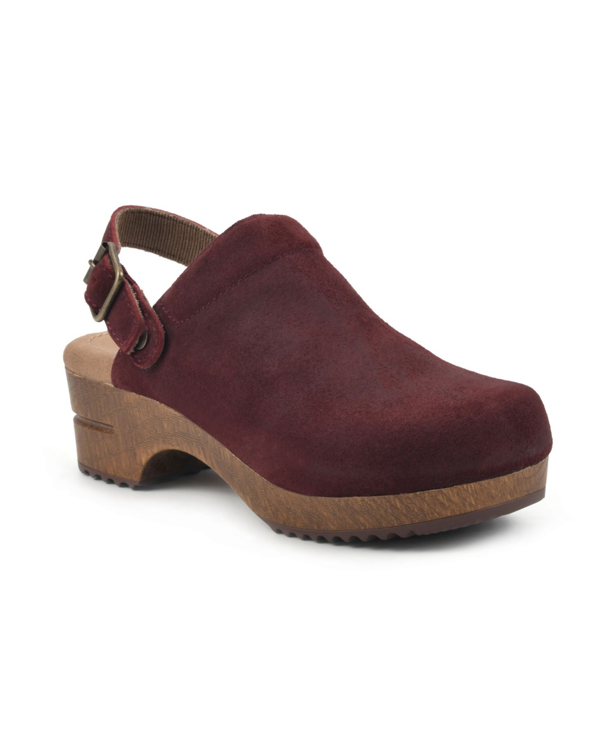 White Mountain Women's Being Slingback Platform Clogs In Vino,suede