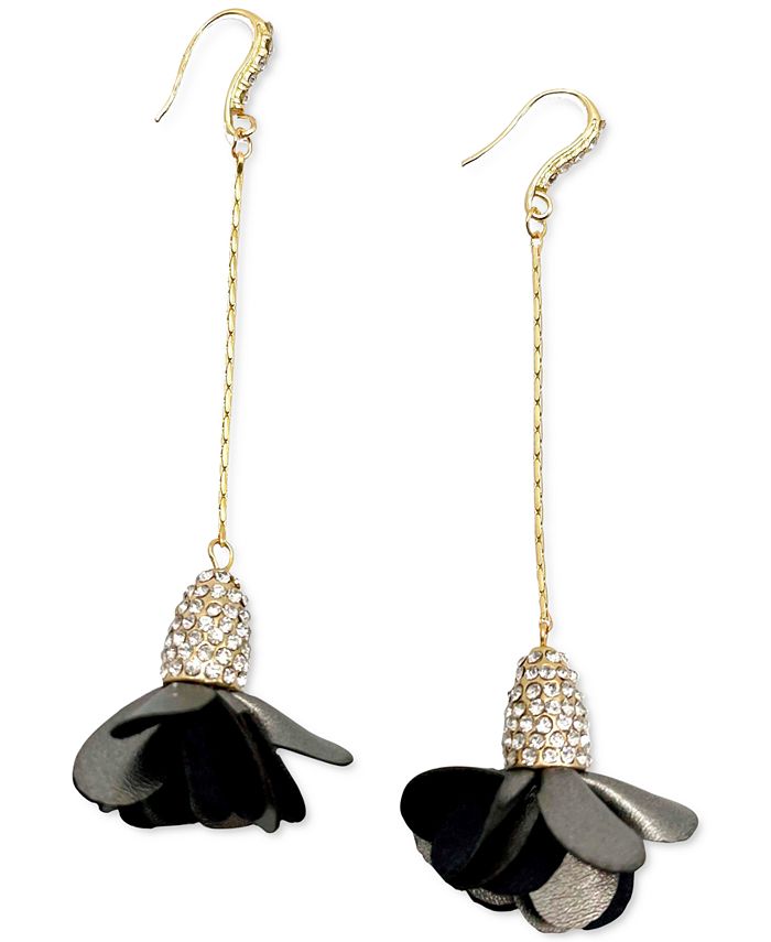 INC International Concepts - Fabric-Flower Drop Earrings, Created for Macy's