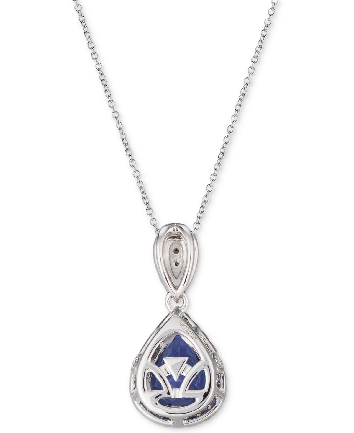 Le Vian(2 ct. t.w.) & Diamond (3/8 ct. t.w.) Pendant Necklace in 14k White Gold - Blueberry Tanzanite