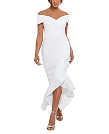 Off-The-Shoulder High-Low Gown