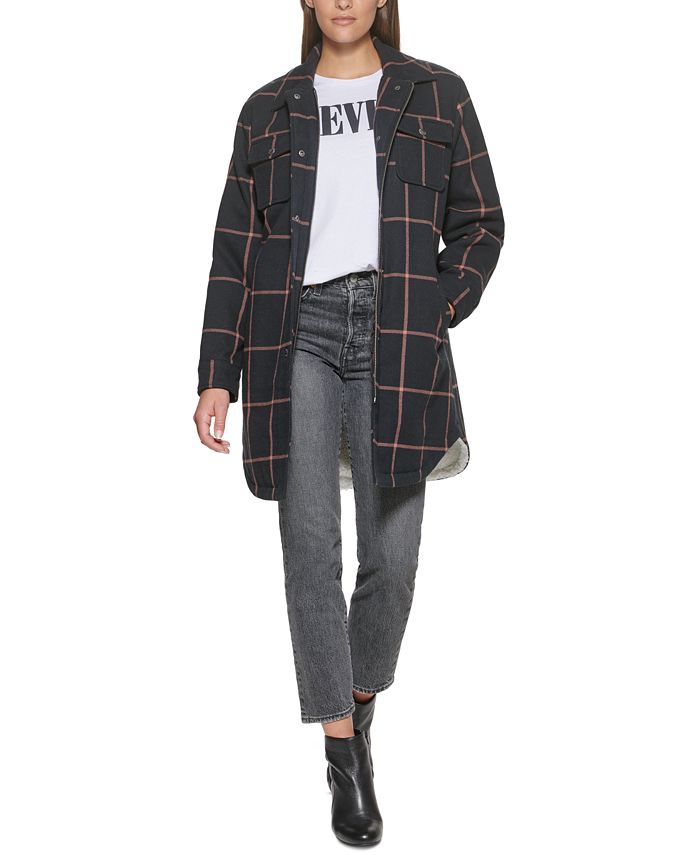 Levi's Plaid Shirt Jacket, Created for Macy's & Reviews - Coats & Jackets -  Women - Macy's