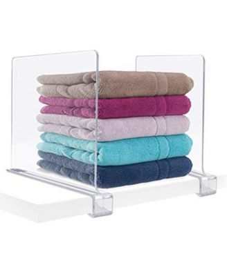 6 Clear Shelf Dividers - Great Organizer for Clothes, Linens, Purse Separators, Kitchen Cabinets & More