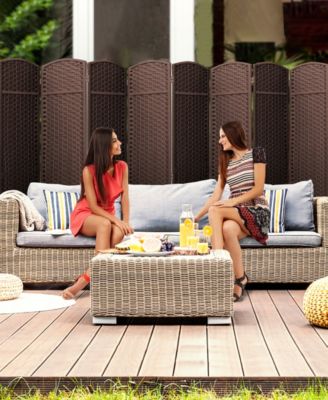 8 Panel Room Divider Panel, 6 ft. Tall Extra Wide Double Hinged Panels - Folding Privacy Screens - Chocolate