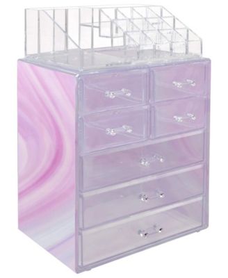 Medium Tie-Dye Makeup Organizer Set - (3 Large / 4 Small Drawers/Top Tray)