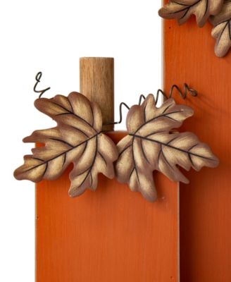 30" H Fall Lighted Wooden Pumpkin Decor with Wreath