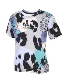 Big Girls Short Sleeve Allover Print Crossover T-shirt