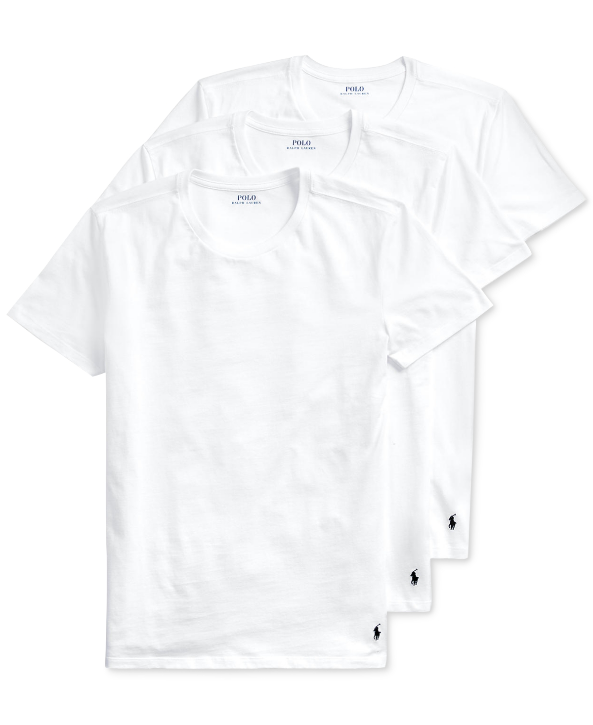 Polo Ralph Lauren Men's Big and Crewneck Undershirts - 3-Pack - White