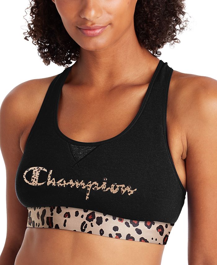 Champion Women's The Authentic Printed-Logo Medium-Impact Sports Bra -  Macy's