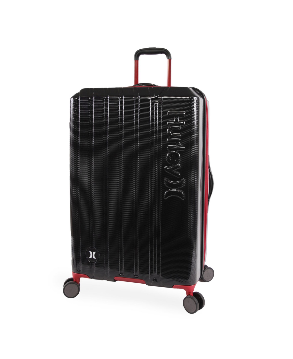 Shop Hurley Swiper 29" Hardside Spinner Suitcase In Black,red
