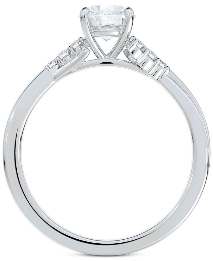 De Beers Forevermark - Diamond Round-Cut Twisted Band Engagement Ring (3/4 ct. t.w.) in 14k White Gold