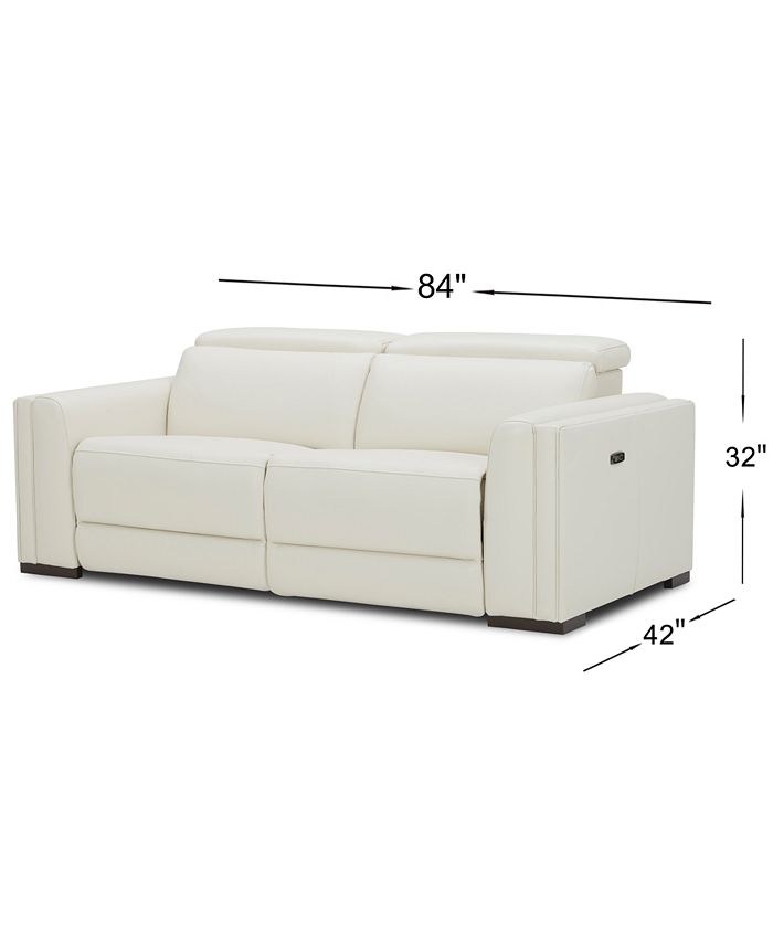 Furniture 2Pc. Leather Sofa with 2 Power Recliners, Created