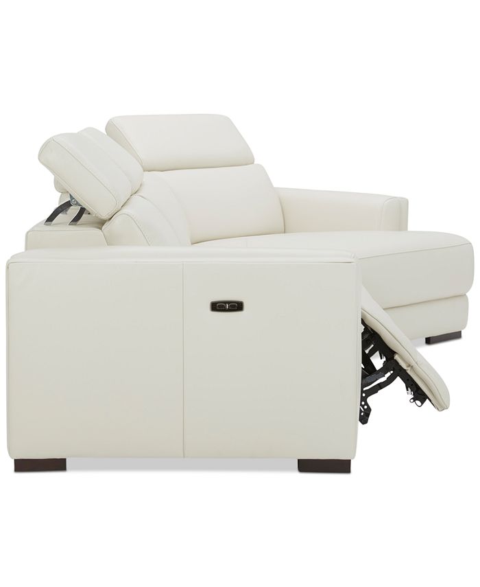 Furniture 3Pc. Leather Sofa with 1 Power Motion Recliner and