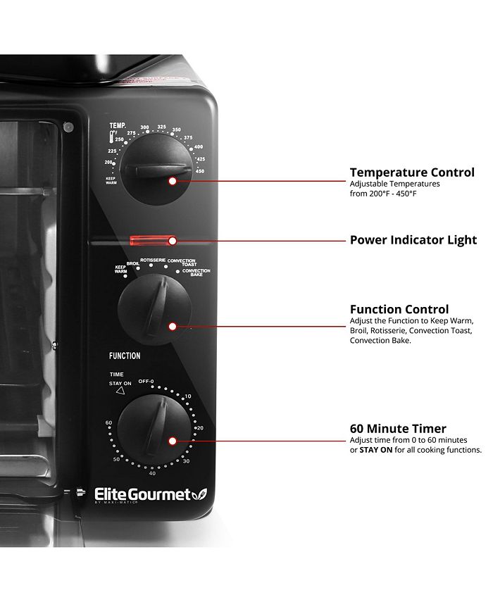 Elite Gourmet Elite Platinum 23L Convection Toaster Oven Rotisserie