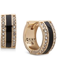 Gold-Tone Pavé & Color Hoop Earrings